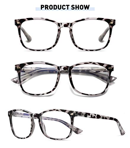 Image of DUCO Blue Light Blocking Glasses 2 Pack Computer Gaming Glasses Women Men Blue Light Blocker Eyeglasses Square Frame Anti Eye Eyestrain 5201S
