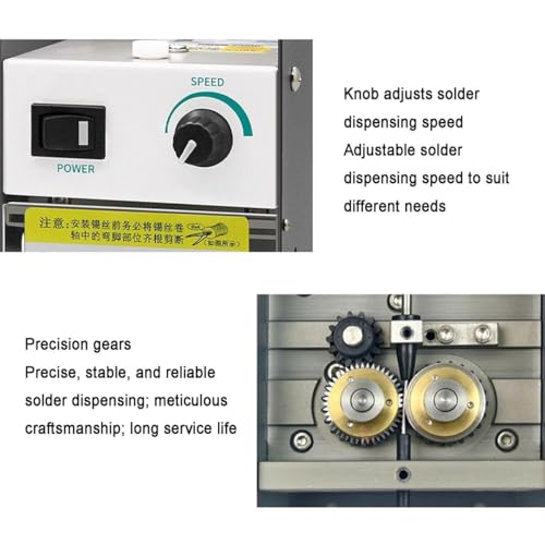 Dispensador automático de carrete de soldadura, velocidad ajustable, soporte de alambre de soldadura de 6 W para alambre de soldadura de 0,8 mm a 1,2 mm, accesorios de herramientas de soldadura con