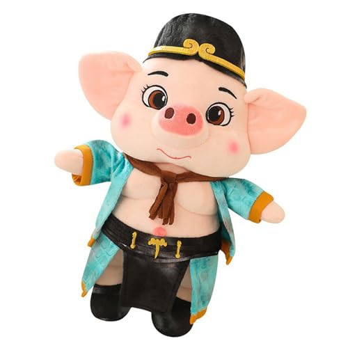 Oxtxuzdm Peluche suave Piggy Toy Chino Amantes de la Cultura para la Colección Regalo de Cumpleaños Dibujos Animados Pigsy Peluche Juguetes Suave Muñecas Acogedoras Lindo Cerdo Relleno