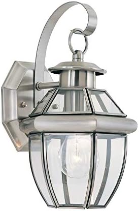 Generation Lighting 8037-965 Lancaster Traditional One - Light Outdoor Wall Lantern Outside Fixture, Antique Brushed Nickel Finish