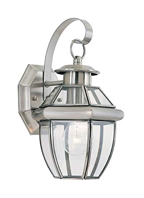 Generation Lighting 8037-965 Lancaster Traditional One - Light Outdoor Wall Lantern Outside Fixture, Antique Brushed Nickel Finish