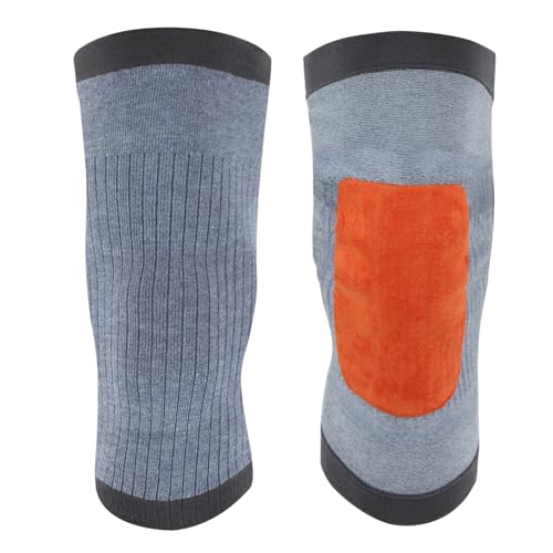 Image of Cashmere Wool Knee Brace Pads Unisex Winter Warm Thermal Knee Warmers Sleeve Soft Leg Warmers (Light Grey)