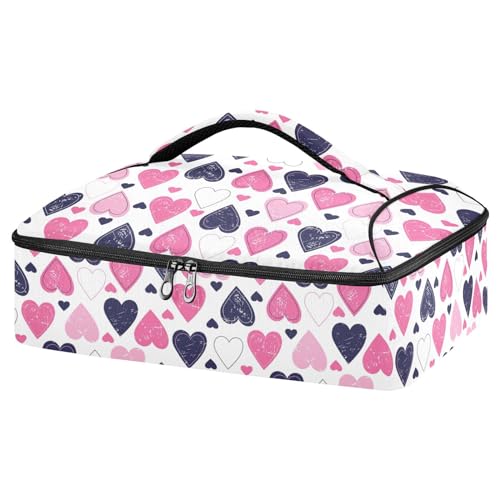 Contenitore termico isolato per alimenti caldi o freddi borsa tote isolata per San Valentino con cuori per grigliate feste picnic lasagne Multicolore Taglia unica casa