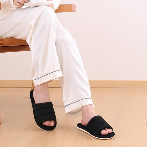 Image of shevalues Summer House Slippers for Women Men Breathable Waffle Indoor Slippers Slip-on Open Toe Home Shoes