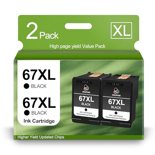 SHUPAN 67XL Black Ink Cartridges 2 Pack Review: A Cost-Effective Replacement for HP Printers?