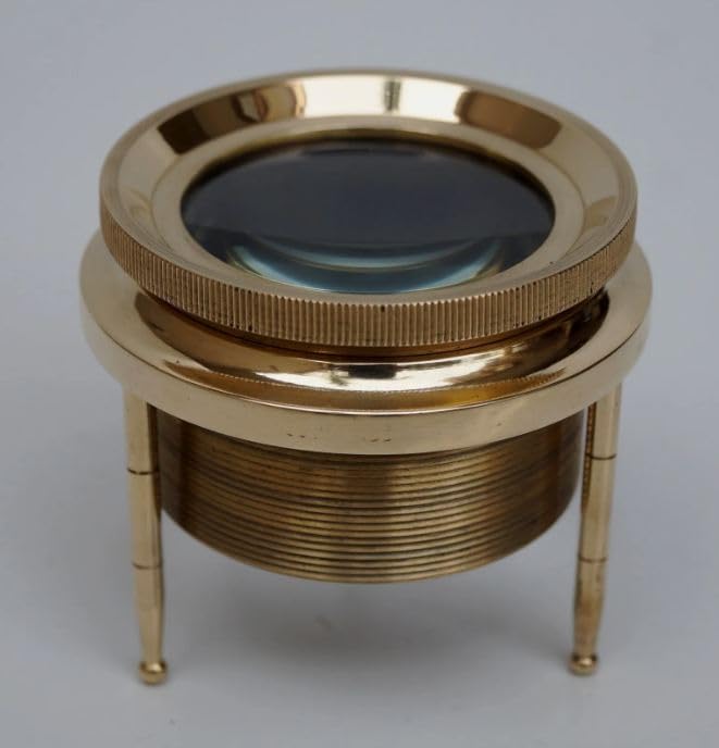 Amazon.com: Generic Antique Brass Desk Map Magnifying Tripod Glass 