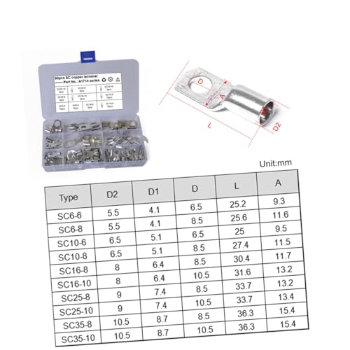Conectores de cable SOLUSTRE kit de terminales de soldadura por fricción marina 90 piezas 7