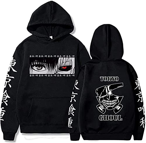 Sybnwnwm Tokyo Ghoul - Sudadera con capucha de anime con capucha y manga larga para hombres y mujeres, Negro, M
