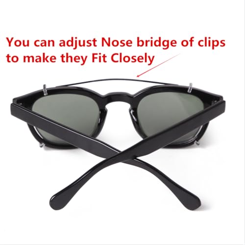 ADE WU Clip on over Glasses Sunglasses Vintage Small Round Clipon Glsses for Women Men Fashion Unisex Style 46mm3