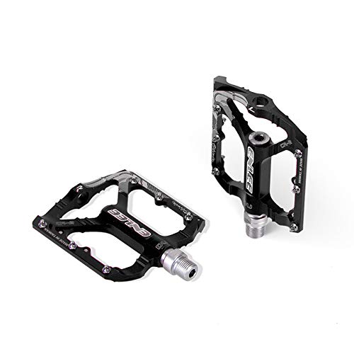 Pedali Mtb Bike Pedal Mountain Bicycle UltraLight Ultra Assale Cuscinetto sigillato Pedali Flat Mtb (Color : Noir)