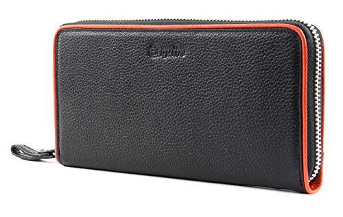 Preisvergleich Produktbild Esquire Piping Zip Around Wallet Black / Ora