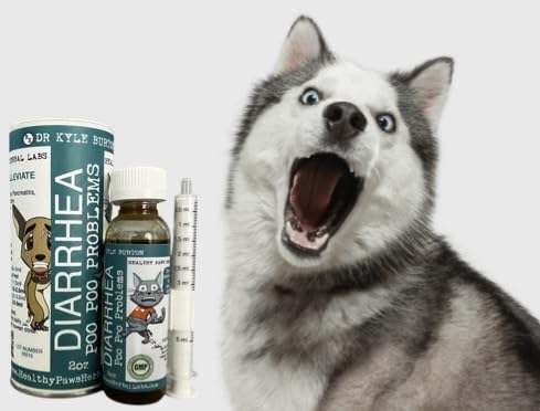HEALTHY PAWS HERBAL LABS Poo Poo Problems Natrual Diarrhea Relief for Dogs and Cats -2fl oz Food Topper