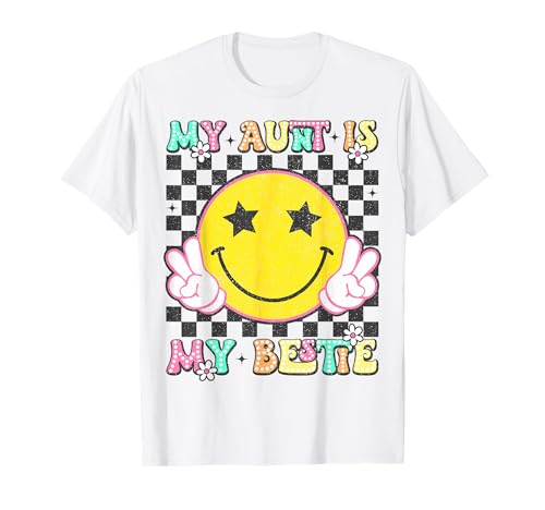 Retro My Aunt is My Bestie Aunt and Niece Matching T-Shirt