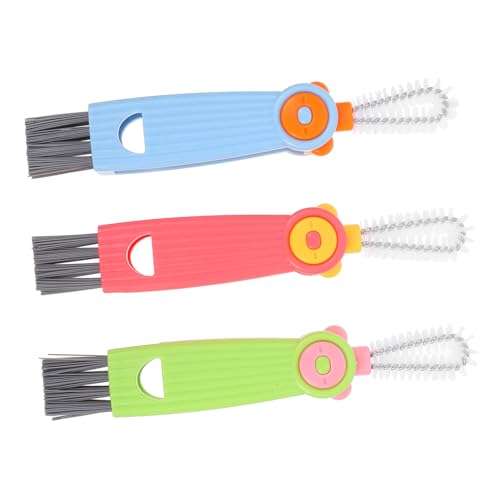 CIMAXIC 3 Piezas Cepillo de Limpieza de Tapas Cepillo de Limpieza de Ranuras Cepillo para Limpiar Grietas Limpio lechada Limpiador Cepillo para biberones Cepillo de Espacio Estrecho Nylon
