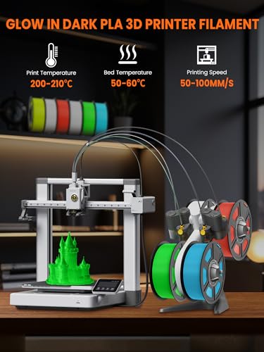 Image of TECBEARS Glow in The Dark PLA Filament, Neatly Wound Luminous PLA 3D Printer Filament, Dimensional Accuracy + /- 0.02mm,Fit Most FDM 3D Printers,1KG Spool (2.2 lbs), (Red PLA, Glow Red)