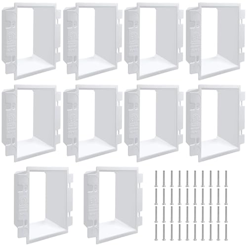 10Pcs BE2 Electrical Outlet Box Extenders with 40 PCS Screws, (2-Gang) Electrical Power Outlet Box Extender,Single Gang Box Extender Electric Box Extender 2 Gang Power Switch Receptacles Accessories