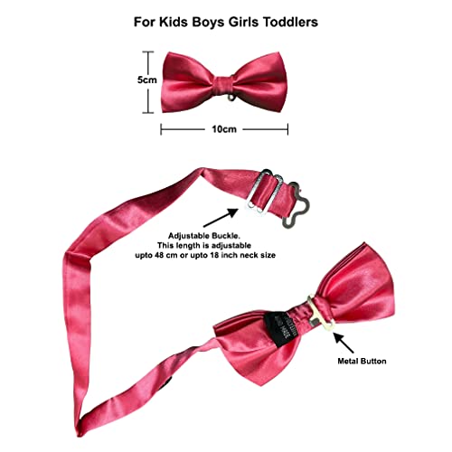 Moda Di Raza Boys Bowtie Pre-Tied Satin Formal Tuxedo Bowtie Adjustable Length Satin Kids Bow Tie - Hot Pink One Size Bow Ties [Paperback] [Paperback] #TOP2