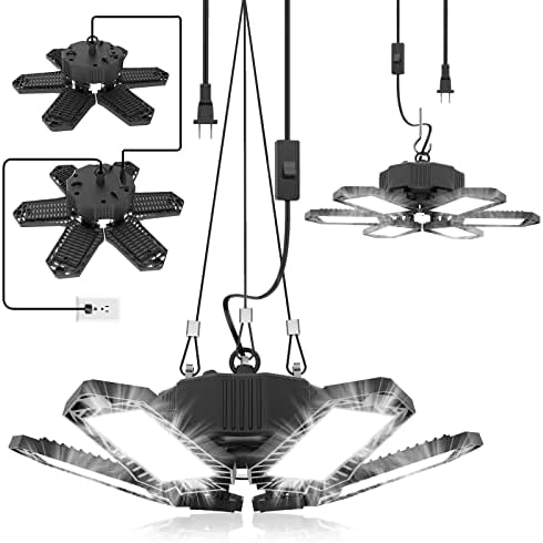 SEOBIOG 2 Pack Plug in Garage Light, 20000LM Shop Light Bay Lighting 6500K
