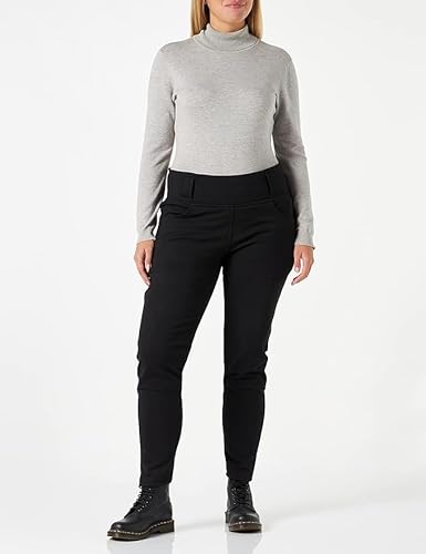 Bikers Gear Australia Damen Motorrad-Leggings mit Kevlar gefüttert, mit abnehmbarer CE-Protektoren, Schwarz, 14