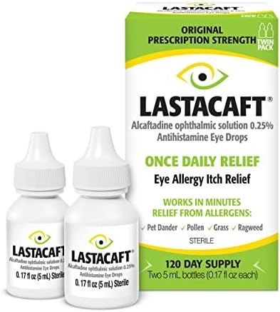 Lastacaft Once Daily Eye Allergy Itch Relief Drops, 120 Day Supply, 0.17 Fl Oz (Pack of 2)
