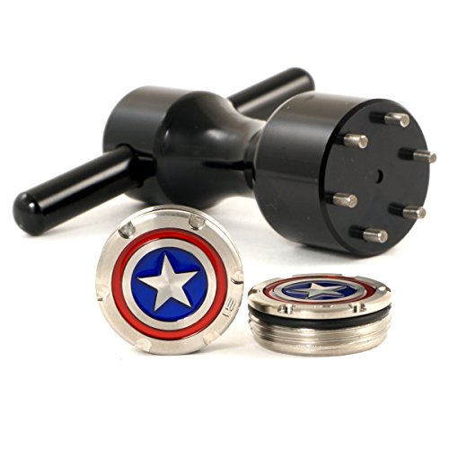 19th Hole Custom Shop 2 of 15g Deluxe Tour Style Weights for Scotty Cameron Putters + Wrench, America Shield (Black)