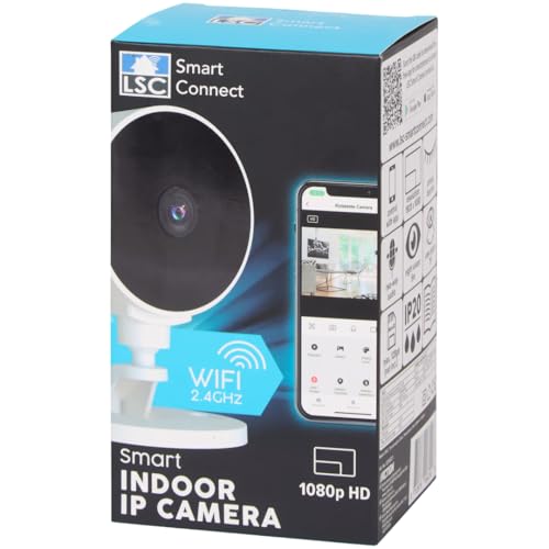 Cámara de vigilancia WiFi interior 1080p HD – Visión nocturna y audio bidireccional – Detección de movimiento con alertas Smartphone – Ideal para Vídeos y Vigilancia Animales – Almacenamiento SD