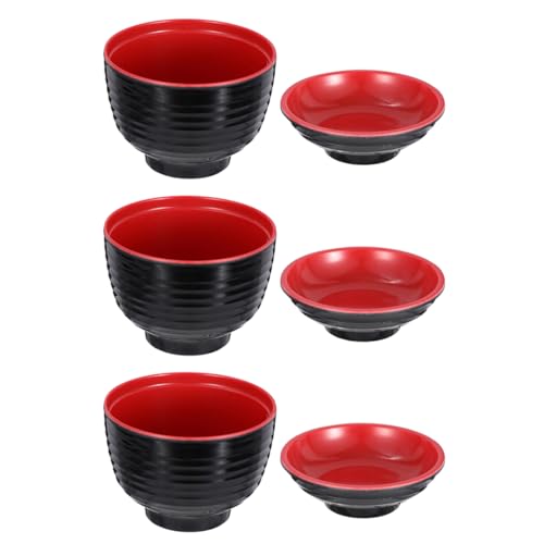 DOITOOL 3Sets Miso Soup Bowls with Lids Unbreakable Japanese Ramen Bowls for Miso,Soup,Instant Noodle,Rice,Salad,Snack