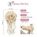 HOOJIH Messy Bun Hair Piece, 2PCS Tousled Updo with Tendrils Hair Bun Extensions Wavy Curly Hair Wrap Ponytail Hairpieces Thick Hair Scrunchies for Women HB010 Dasiy - Cool Light Blonde