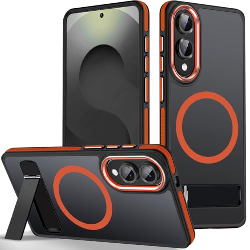 MALEWOLF Magnetic Stand Case for Samsung Galaxy S25 Edge, Slim Matte Cover