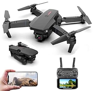 WINGED Foldable Drones with 1080P HD Camera for Adults, RC Quadcopter WiFi FPV Live Video, Altitude Hold, Headless Mode, One Key Take Off for Kids Beginners with Carry Case - Black, Grey