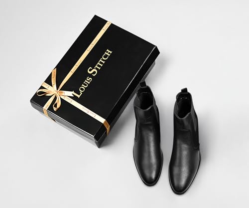 Image of LOUIS STITCH Men's Chelsea Boots | Handcrafted | High Ankle Boot| Comfortable Formal Office & Casual Wear Shoes | Dual Tone Patina Finish (LSRGPDCL)