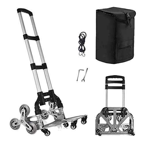 Stair Climbing Hand Truck Heavy-Duty Shopping Cart，Heavy-Duty Hand Truck Portable Folding Cart for Moving with Universal Wheels and with Waterproof Canvas Bag