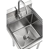 Trinity 21.5 in. W x 24 in. D x 49.3 in. H Stainless Steel Utility Sink THA-0303