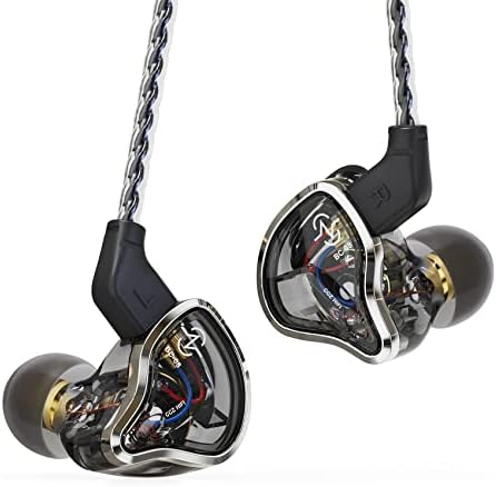 YINYOO CCZ Warrior in Ears Monitors Wired Earbuds with 3BA 1DD Hybrid Drivers, Noise Isolating in Ear Earphones Headphones with Stereo Bass Clear Sound, 3.5mm Cable for Singer Stage(Silver,No mic)