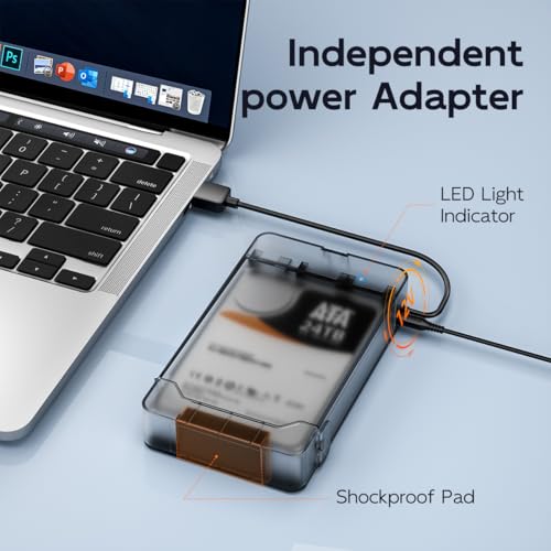 Image of MAIWO External Hard Drive Enclosure for 3.5 2.5 Inch SATA SSD HDD, 6Gbps USB 3.0 to SATA Drive Adapter Case Cable, with SD Card Storage + CD Box Reader, 24TB Capacity