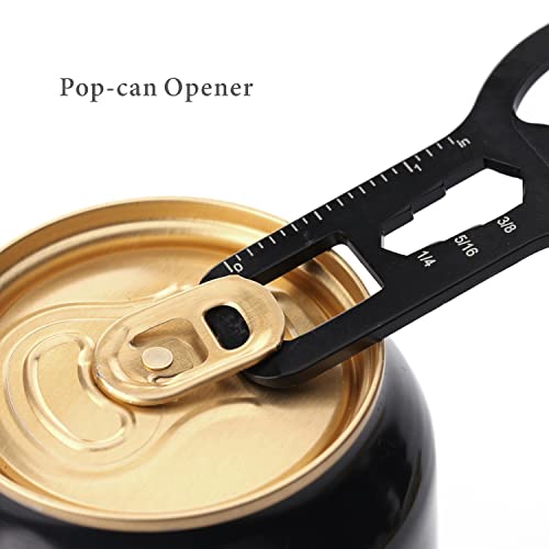 Kitchendao 4 In 1 Keychain Beer Bottle Opener, Durable Stainless Steel, Anti-Rust Titanium Coating, Gift For Father, Husband, Black 1 Pack #TOP2