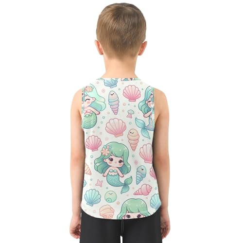 susiyo Seashells and Beautiful Girls Boys Sleeveless Tank Top Girls Athletic T Shirt3