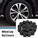 uxcell 20pcs 15mm Rubber Car Wheel Tire Tyre Nut Screw Lug Dust Cover Cap Hub Protector Black Universal Replacement