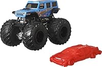 Hot Wheels Monster Trucks, 1 Toy Truck in 1:64 Scale & 1 Crushable Car (Styles May Vary)
