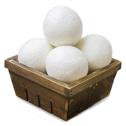 SnugPad XL Wool Dryer Balls, Natural Fabric Softener 100% Organic New Zealand Wool, Anti Static, Lint Free, Odorless, Chemical Free, Reduces Wrinkles, Baby Safe, Save Energy & Time, White 4 Count