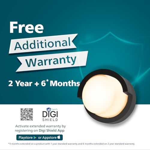 Image of Philips ARIS RD Single 7W LED Wall Light | IP65 Waterproof Outdoor Wall Fixture | Modern Architectural Wall Lamp for Home & Exterior | Warm White Light | Pack of 1