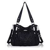 Hochwertiges Material: hochwertiges kratzfestes PU-Leder-Hobo-Handtasche für Damen. Weiche Haptik und langlebig, U-förmiges Nähdesign, verstärkter Boden mit spezieller Haken-Dekoration, zwei Seitentaschen machen die Hobo-Tasche einzigartig für den täglichen Gebrauch.