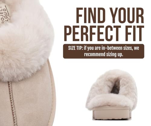 Image of Project Cloud Genuine Leather Slippers for Women with Genuine Fur Lining, Non-Slip Indoor /Outdoor Clog Mule Slippers, Memory Foam Insole