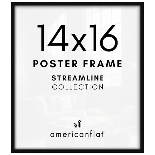 Image of Americanflat Picture Frame - Slim Molding - Black, 14x16 (Pack of 12)