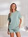Ekouaer Womens Pajama Sets Short Sleeve Lounge Sets 2 Piece Tops and Shorts Cruise Outfits Matching Loungewear with Pockets