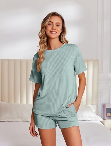 Image of Ekouaer 2 Piece Sets for Women Matching Lounge Sets Summer Outfits