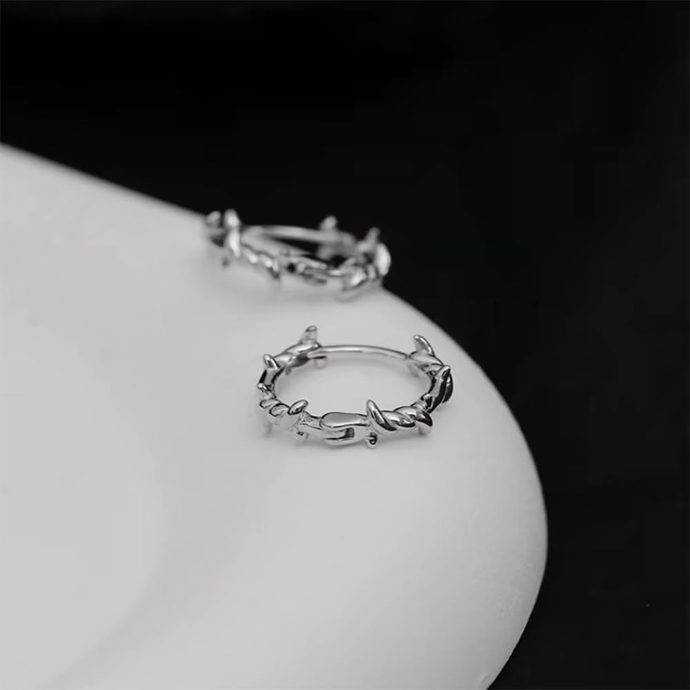 Gothic Earrings Set Y2K Heart Spike Stud Gothic Star Hoop Emo Punk Grunge Thorn Earrings Christmas Jewelry Gift - Image 2