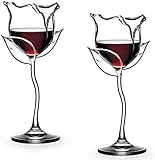 Creative Wine Glasses, Red Wine Glasses Creative Rose Flower Shape Goblet Glasses for Party Dinner Wedding Festival (2Pcs)