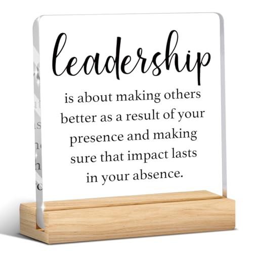 Leadership Quote Desk Decor, Gift for Boss, Inspirational Office Gifts,