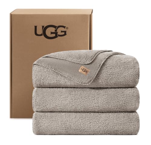 Image of UGG Whitecap King Blanket, Plush Fleece, 110 inch x 90 inch, Gray